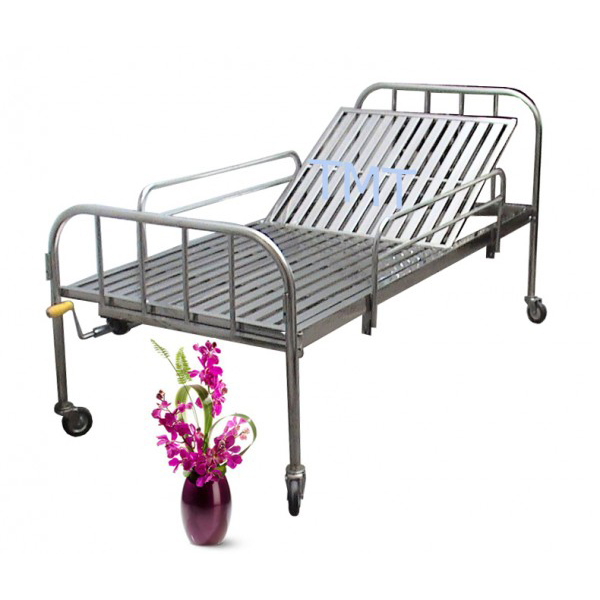  Giường y tế 1 tay quay inox