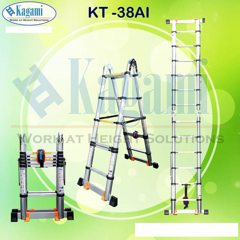 Thang Nhôm Rút Đôi Chữ A 1m9 Kagami KT -38AI