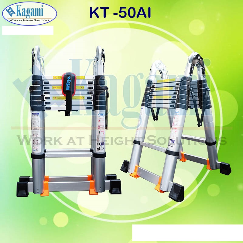 Thang Nhôm Rút Đôi Chữ A 2m5 Kagami KT-50AI (5m)