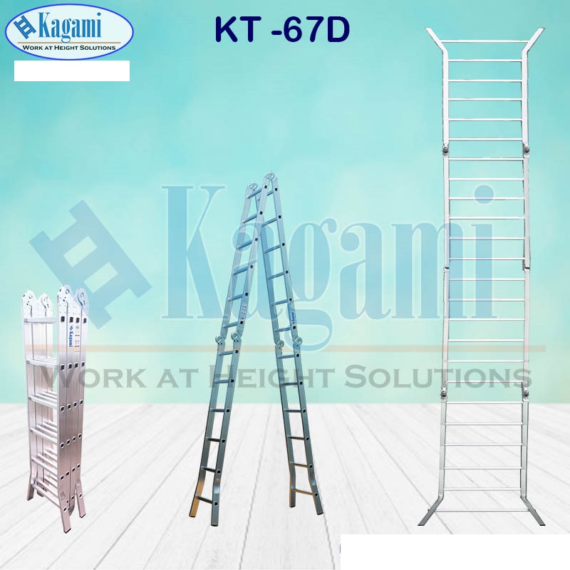 Thang Nhôm Gấp Xếp 4 Đoạn 6m7 Kagami KT-67D